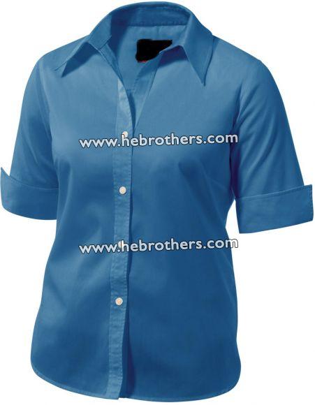 Women Cotton-rich Wrinkle-free End-on-end Shirt (3-4-sleeve)