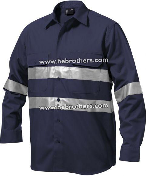 Reflective Workcool Shirt (Long-sleeve, Hoop Pattern)