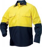 Spliced Workcool Closed Front Shirt (Long-sleeve)