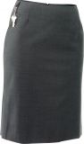 Women Poly-wool Stretch Band-less Straight Skirt with Side Split