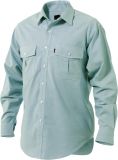 Hombres Doble bolsillo de algodon Tejido Oxford camiseta (manga larga)